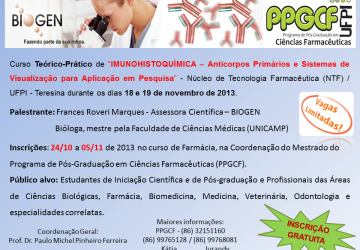 PPGCF convida para curso Terico-Prtico de Imunohistoqumica