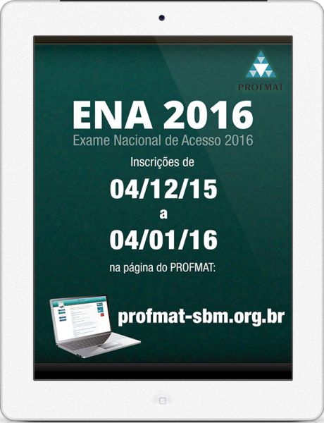 Aberta as Inscrições para o PROFMAT 2016